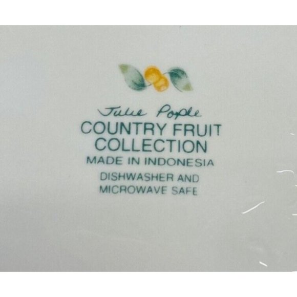 Julie Pople Avon COUNTRY FRUIT COLLECTION Porcelain Lemon Rim Saucers Set of 4 - Picture 10 of 16